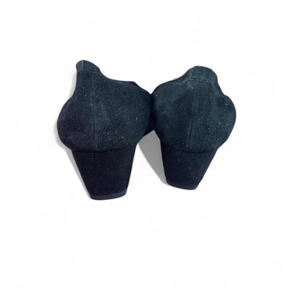 Stuart Weitzman Womens Black Suede Bow Flats Size 8 Comfortable & Stylish - Picture 4 of 7